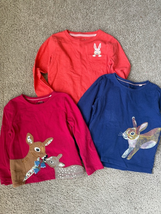 Mini Boden Other - Mini Boden Set of 3 Long-Sleeve appliqué Tees - Red, Pink, Navy